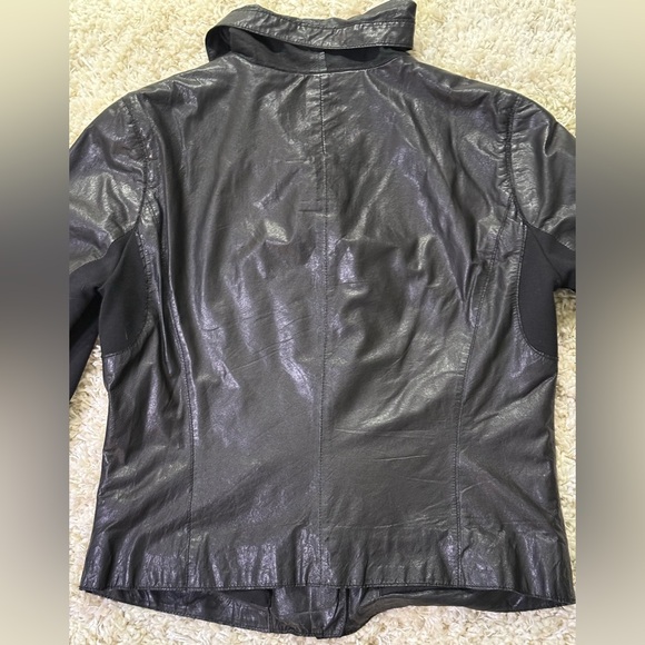 Banana Republic Black Moto Leather Jacket Sz S - Picture 10 of 13